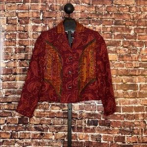 Canvas Backs- Burgundy wool patterned jacket